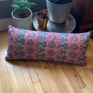 Embroidered throw pillow